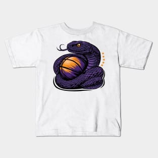 Purple and gold snake mamba, five championships, player legends Kids T-Shirt